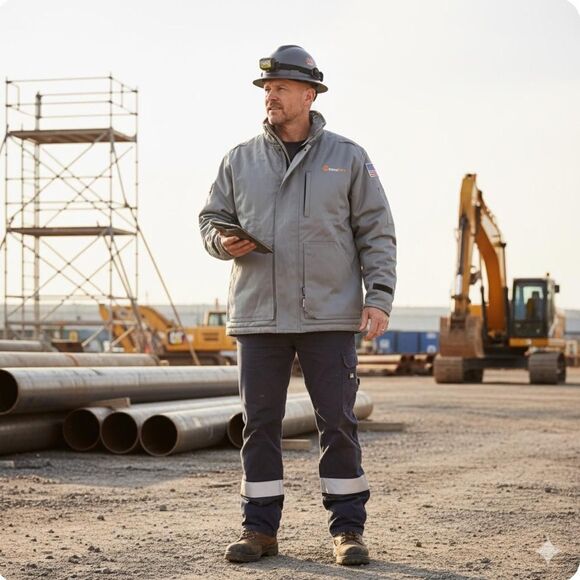 Crude FR Insulated Work Jacket Mens XL Gray CAT2 ATPV12 2112 Quilt Lined RPS-586 - Picture 12 of 12